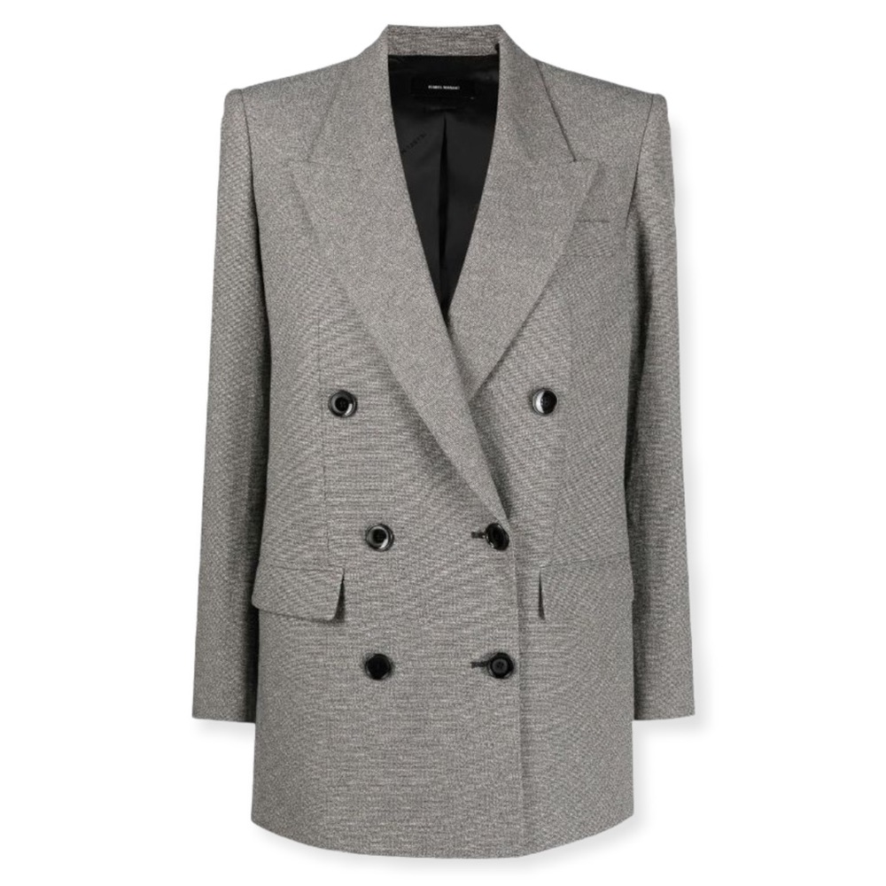 $1280 Isabel Marant Grey Double Breasted Blazer Size 34 - Picture 16 of 16